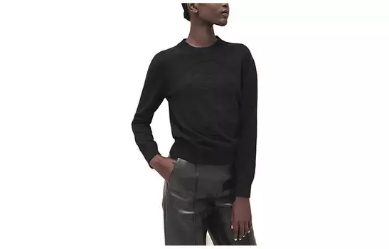 Свитер женский Hermes прямого кроя, черный