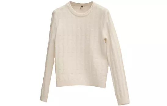 Свитер женский Hermes с вышитым логотипом, белый