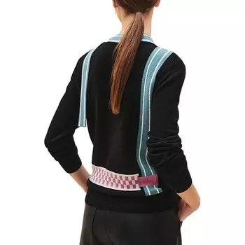 Свитер женский кашемировый Hermes, черный / бирюзовый