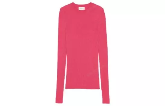 Свитер женский кашемировый Saint Laurent, ярко-розовый