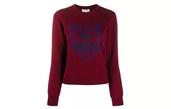 Свитер женский Kenzo с логотипом, бордовый