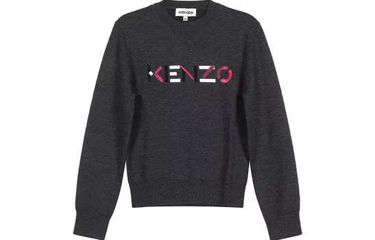 Свитер женский Kenzo с логотипом, темно-серый