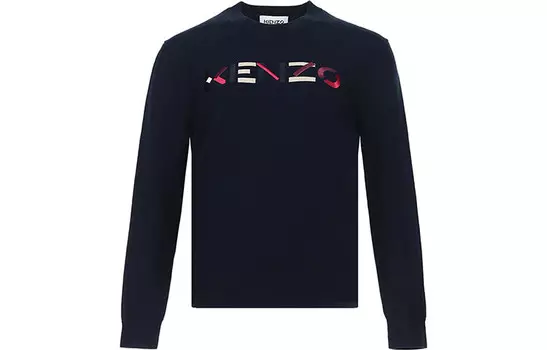 Свитер женский Kenzo с логотипом, темно-синий