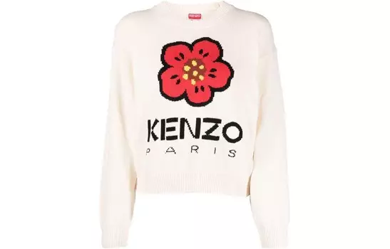 Свитер женский Kenzo с вышитым логотипом, белый