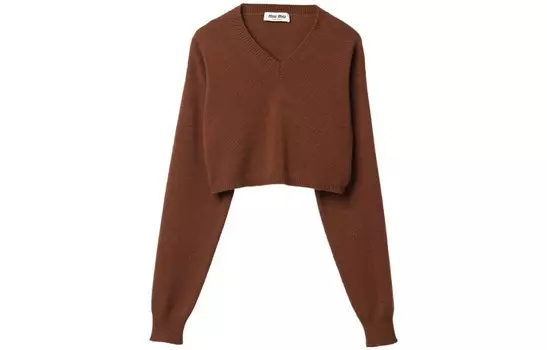 Свитер женский красно-коричневый Miu Miu