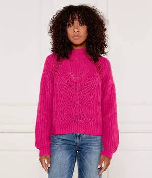Свитер женский Liu Jo вязаный с узором и с люрексом, фуксия