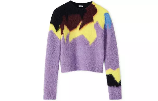 Свитер женский Loewe, фиолетовый / желтый