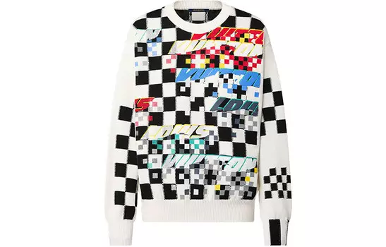 Свитер женский Louis Vuitton в клетку, белый