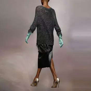 Свитер женский Maison Margiela с рваным эффектом, черный