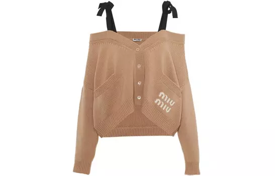 Свитер женский Miu Miu кашемировый, хаки