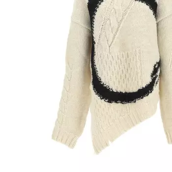 Свитер женский Mm6 Maison Margiela с косым низом, белый