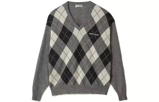 Свитер женский мраморно-серый Miu Miu