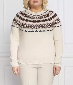 Свитер женский Persona By Marina Rinaldi большого размера с орнаментом, бежевый