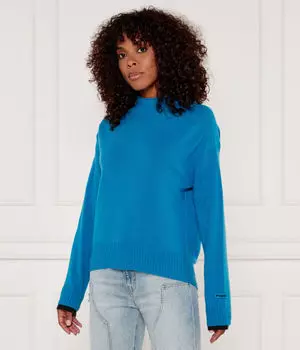 Свитер женский Pinko из шерсти и кашемира свободного кроя, синий