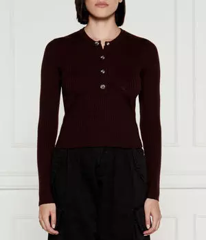 Свитер женский Pinko на пуговицах, коричневый