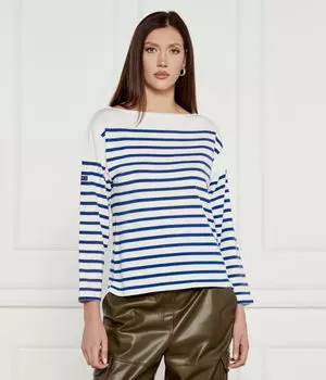 Свитер женский Polo Ralph Lauren в полоску, белый/синий