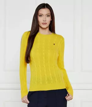 Свитер женский Polo Ralph Lauren вязаный облегающий, желтый
