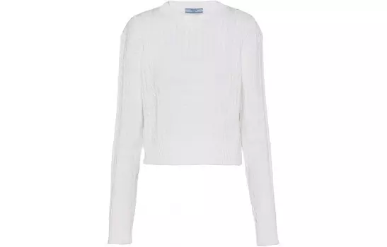 Свитер женский Prada короткий, белый
