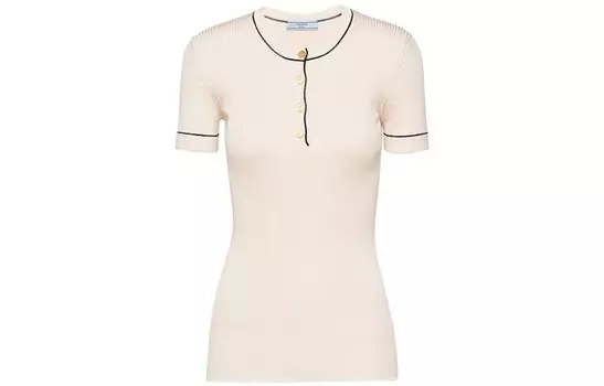 Свитер женский Prada на пуговицах, белый