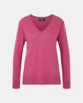 Свитер женский с кашемиром и налокотниками Lloyd's, темно-розовый