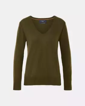 Свитер женский с кашемиром и налокотниками Lloyd's, хаки