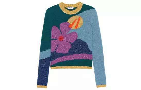 Свитер женский Saint Laurent, синий / розовый