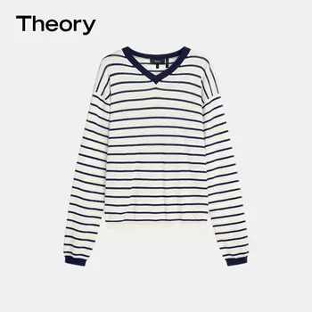Свитер женский Theory с V-образным вырезом, слоновая кость