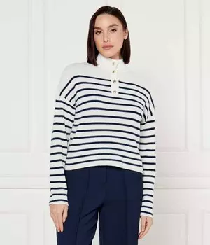 Свитер женский Tommy Hilfiger шерстяной с воротником на пуговицах, белый