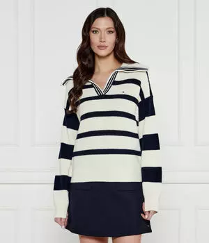 Свитер женский Tommy Hilfiger в полоску, белый/черный