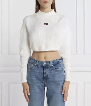 Свитер женский Tommy Jeans короткий, белый