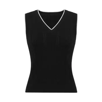 Свитер-жилет Deep Breath с цветными блоками и V-образным вырезом, белый