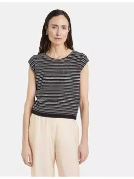 Свитер-жилет Gerry Weber, цвет schwarz/ecru/weiss gemustert
