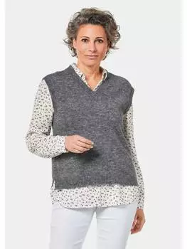 Свитер-жилет GOLDNER, цвет grau/melange