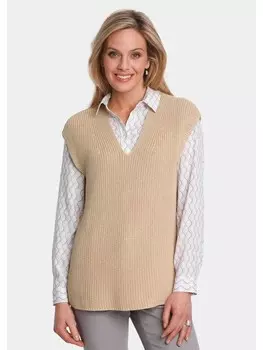 Свитер-жилет GOLDNER Pullunder, цвет bisquit/melange