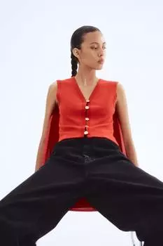 Свитер жилет H&M, красный