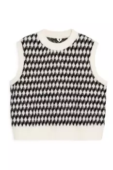 Свитер-Жилет из шерсти и шерсти альпаки Arket, белый