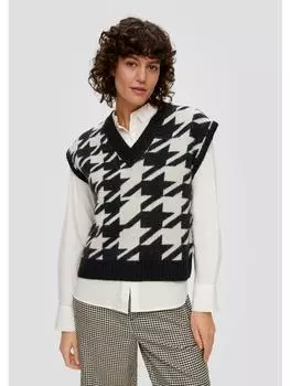 Свитер-жилет s.Oliver Strickpullunder keine rmellnge, цвет Schwarz-wei