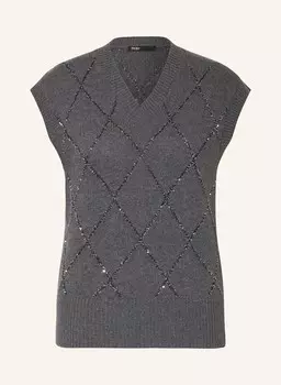 Свитер-жилет с пайетками maje, темно-серый