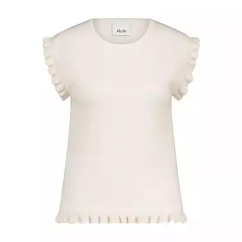 Свитер жилет с воланами из смеси кашемира. Allude, белый