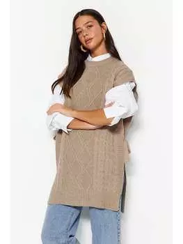 Свитер-жилет trendyol, бежевый