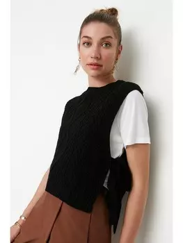 Свитер-жилет trendyol Pullunder, черный