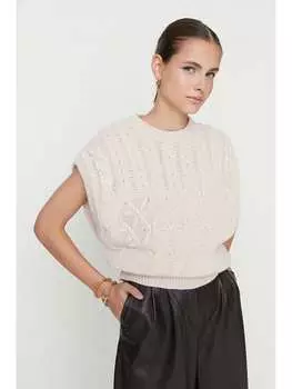 Свитер-жилет trendyol Pullunder, кремовый