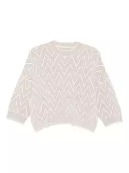 Свитер зигзагообразной вязки Peserico, нейтральный
