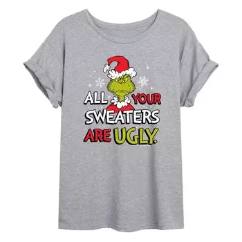 Свитера Гринча от Доктора Сьюза для юниоров — уродливая футболка большого размера с рисунком Licensed Character