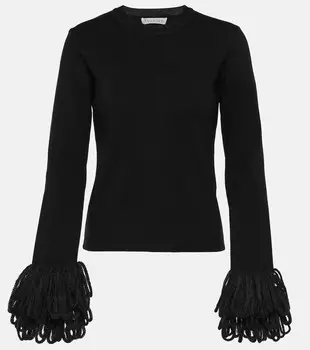 Свитера из смесовой шерсти с бахромой Jw Anderson, черный