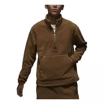 Свитера основные зимние флисовые полумолнии Air Jordan, коричневый