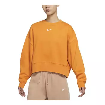 Свитера спортивная одежда пуловер с круглым вырезом толстовка Nike, оранжевый