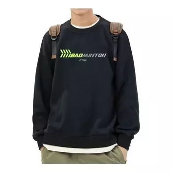 Свитера спортивный стиль жизни алфавит печать пуловер Li-Ning, черный