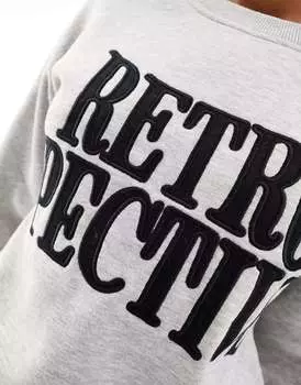 Свитеровый топ Object 'retro Spective' серого меланжевого цвета