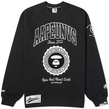 Свитшот Aape College Flocking, черный